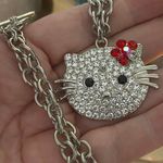Hello Kitty Vintage  Crystal Toggle Necklace Photo 3