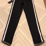 Strut this  Black Leggings w. White & Grey Side Stripes Photo 6