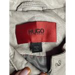 Hugo Boss  Leather Jacket Women's Size Small Beige Full Zip Top Biker Style READ Photo 1