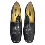 Sesto Meucci Black Penny Loafers Block Heel Shoes Size 10 Leather Square Toe Photo 1