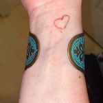 Beautiful Wide Floral Devika Brass Cuff Blue Photo 2