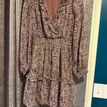 Maurice's Pink and Brown Long Sleeve Dress Photo 0