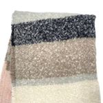 Women’s Fuzzy Fringe Oversized Blanket Scarf Pink Grey Photo 8