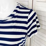 Skies Are Blue Michelle Striped Eyelet Hem Shirt Top Blue White XL Photo 6