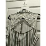 No Boundaries  Juniors Size XXXL (21) Green White Striped Lace Back Shirt Dress Photo 5