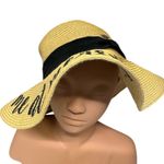 You had Me at Merlot Floppy Paper Sun Hat Drawstring Adjustable Tan Photo 4