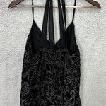 Lucky Brand Floral Burnout Out Strappy Tank Top Womens Small Black Boho Festival Photo 1
