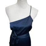 Marissa Webb Collective Satin One Shoulder Tie Sash Mini Dress Navy Blue Size 6 Photo 1