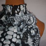 BCX  XL Sleeveless snakeskin Bubble Hem Black White Top Photo 1