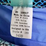 New Sunsets Size 34DD Blue Snakeskin Print One Piece Ruffle Swimsuit Photo 8