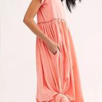 Free People NWT  Sz S CARISSA TEE DRESS MAXI TEE SHIRT DRESS IN 🍑 PEACH Photo 9
