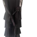 DEB Y2k 2000s Small Black Lace Fairy Grunge Goth Chiffon Whimsygoth Mini Dress Photo 4