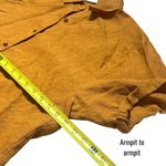 Skylar + Madison  Mustard 100% Linen Tie Front Button up Lagenlook Coastal L Photo 9