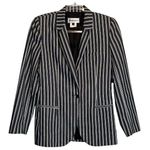 Bloomingdale's Striped Collared One Button Blazer Jacket – Chic Summer Must Photo 0