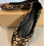 Tory Burch Navy Blue Aztec Stretch Ballet Flats Size 8 Photo 0