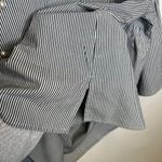 Zac & Rachel Woman Striped Bell Sleeve Pearl Embellished Top Plus Size 1X Black Photo 3