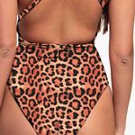 Boutique 1632 Clearance vintage style cheetah shoulder bling monokini Photo 1