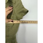 Urban Outfitters  Emma Denim Flared Jumpsuit Women S Olive Green Utility Stretch Photo 6
