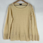 J.Crew Cream Lightweight Linen Relaxed Fit Long Sleeve Sweater Size S Photo 0