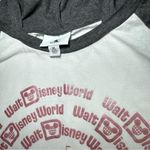 Disney Walt  World Pink Gray Ragland Hoodie Shirt  XL Mickey Mouse Lightweight Photo 1