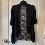 Studio Y  Black Lace Cardigan Jacket 3/4 Sleeve Small S Photo 3