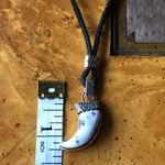 White Buffalo Sterling Silver Leather Necklace Photo 5