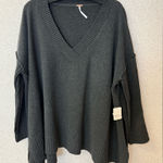 Free People Orion A Line Tunic Women's M lagenlook oversized V neck sweater Nwt Photo 0