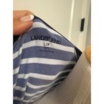 Lands' End  Women's Striped Long Sleeve Boat‎ Neck Top, Navy White, Casual Photo 2