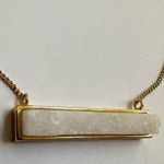 Luna Norte white druzy bar pendant necklace Gold Photo 8
