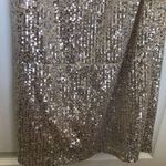 Mac Duggal Ieena  Champagne and Silver Sequin One Shoulder Gown Size 8 Photo 6