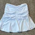 Amazon White Ruched Mini Skirt Photo 0