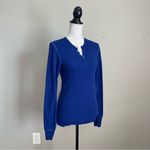 American Apparel | Blue Long Sleeve Henley Top Sz S Photo 4