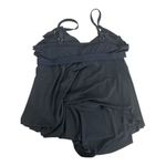 Aqua Green  Black Tankini Top Plus Size 1X Adjustable Straps Swimwear  Ruffle Photo 7