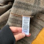 Tahari Cardigan Sweater Medium Tan Brown Plaid Belted Duster Jacket Womens’s Photo 5