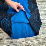 Brand Unknown Women's Mini Sleeveless Fitted Dress S SM Small Blue Black Lace Photo 8