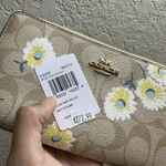 Coach Accordion Zip Wallet In Signature Canvas With Daisy Print c3370 Photo 4