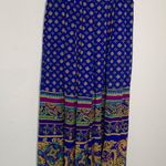 F Stop Blue Patterned Split Skirt Gaucho Sz Small Photo 0