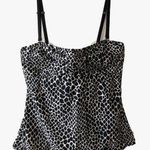 SUNSETS Womens Swim Tankini Size Medium Underwire Black & White Photo 0