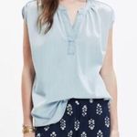 Madewell Blouse Womens Size Medium Light Wash Denim Popover Photo 0