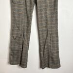 Urban Outfitters  Women’s Glen Plaid Boot Cut Pants Cargo Pockets Tan Size 4 Photo 4