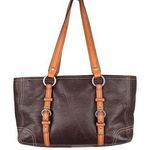 Coach Y2K Vintage 00857 Brown Pebble Leather Buckle Shoulder Tote Bag Purse Photo 0