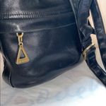 AMERICANA BY SHARIF SMOOTH BLACK LEATHER BUCKET BAG GOLD HARDWARE Photo 2