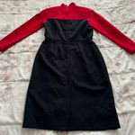 Bloomingdales Bloomingdale’s Vintage 100% Wool Red & Black High Neck Long Sleeve Knee Length Dress, size 6 Photo 12