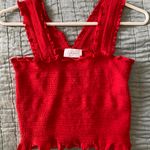 Hallelu Red Ruched Tank  Photo 0