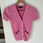 Ralph Lauren  Short Sleeve Cardigan in Ribbon Pink Photo 1