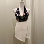 Kensie White Textured Asymmetrical Skort Shorts Skirt With Diagonal Front Zipper Photo 1