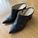 Marc Fisher  MFragni Classic Heeled Pointed Toe Black Leather Mules, Size 9M Photo 7