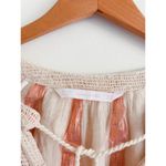 ZARA Women's Cream Layered Mesh Peasant Boho Top Tassels Size XS Photo 5