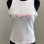 True Religion  White and Pink Logo Tank Photo 0