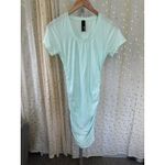 Bobi NWOT Los Angeles Revolve Semi Sheer Mint Spa Draped Jersey Ruched Dress S Photo 1
